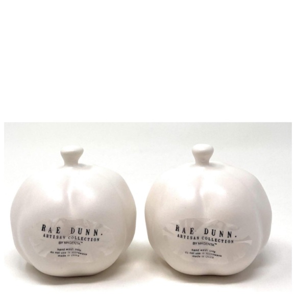 NEW Rae Dunn White Salt & Pepper Pumpkin Shakers Set - Picture 4 of 5